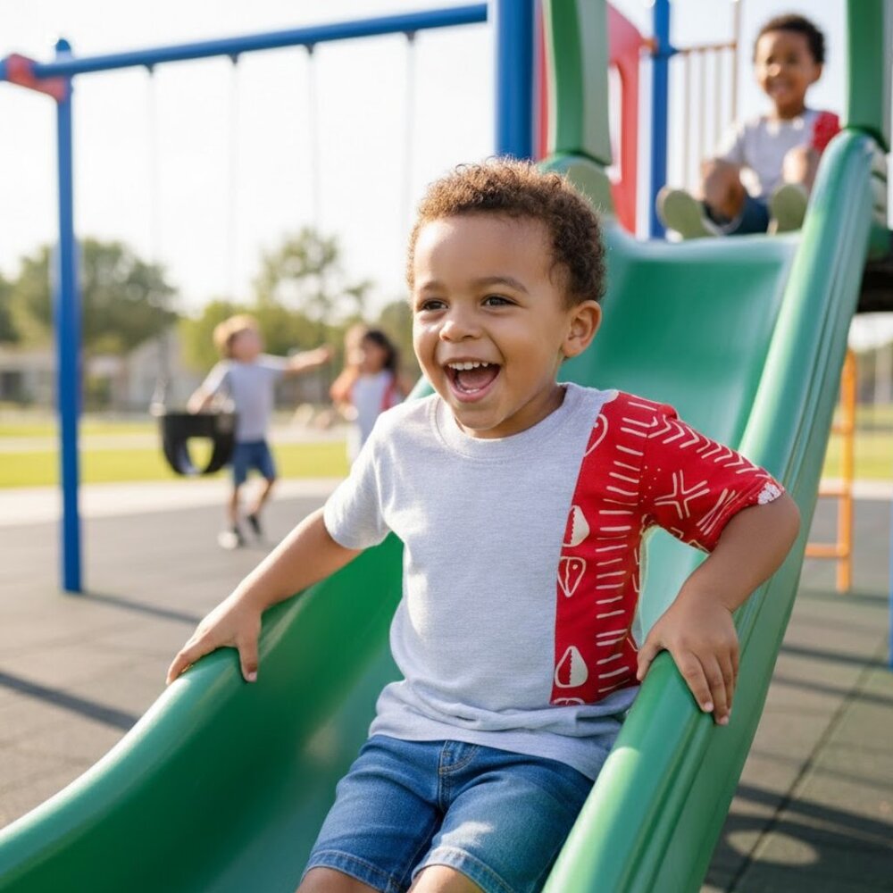 Kids Gray & Red Graphic T-Shirt | Boys Size 3T Casual Tee